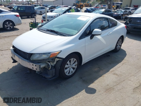 2012 Honda Civic Cpe LX with VIN 2HGFG3B5XCH564353, listed as a IAAI auction lot 42109955 with 158,331 mi miles. Bid and sale history available at carsss.com. Image 2.