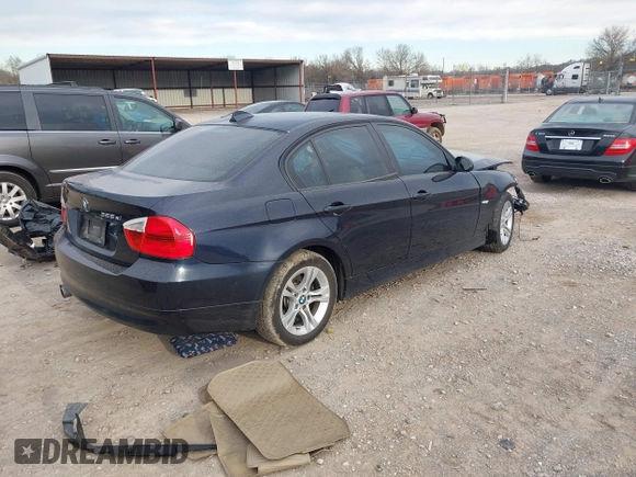2008 BMW 3 Series 328xi with VIN WBAVC73548KX92373, listed as a IAAI auction lot 41741690 with 1 mi miles. Bid and sale history available at carsss.com. Image 4.