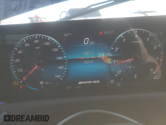 2022 Mercedes-Benz CLA 35 AMG with VIN W1K5J5BB2NN216916, listed as a Copart auction lot 47867785 with 33,019 mi miles and Salvage Title. Bid and sale history available at DreamBid. Image 9.