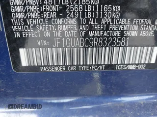 2024 Subaru Impreza z VIN JF1GUABC9R8323581, wystawiony jako IAAI lot #41711042 z przebiegiem 9 045 mil mil oraz . Historia ofert i sprzedaży dostępna na DreamBid. Obrazek 9.