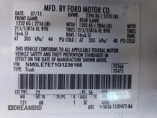 2016 Ford Transit Connect XL with VIN NM0LE7E71G1236168, listed as a Copart auction lot 46342945 with 228,878 mi miles and Clean title. Bid and sale history available at DreamBid. Image 13.