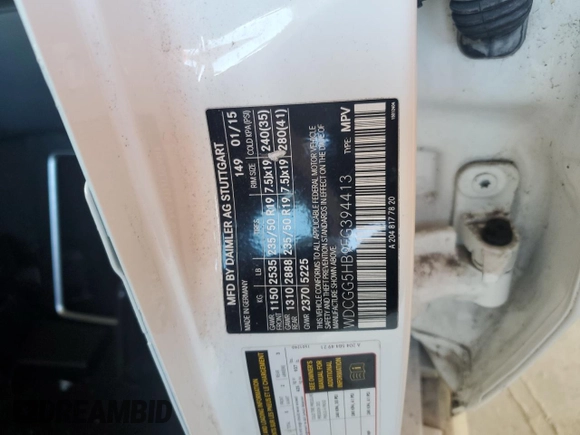 2015 Mercedes-Benz GLK 350 with VIN WDCGG5HB9FG394413, listed as a Copart auction lot 75861204 with 161,320 mi miles and Salvage Title. Bid and sale history available at DreamBid. Image 14.
