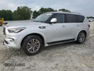 2018 Infiniti QX80 with VIN JN8AZ2NE6J9191550, listed as a Copart auction lot 62253904 with 75,841 mi miles and Salvage Title. Bid and sale history available at carsss.com. Image 1.