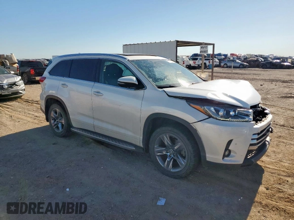 2019 Toyota Highlander Limited with VIN 5TDDZRFH2KS950028, listed as a Copart auction lot 57712315 with 52,468 mi miles and Salvage title. Bid and sale history available at DreamBid. Image 4.