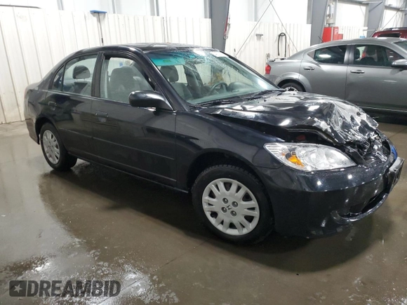 2004 Honda Civic LX with VIN 2HGES16584H519888, listed as a Copart auction lot 49333265 with 166,286 mi miles and Salvage Title. Bid and sale history available at DreamBid. Image 4.
