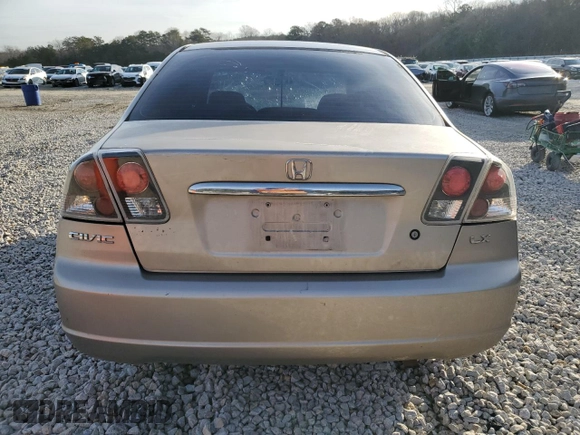2002 Honda Civic LX with VIN 2HGES16502H605130, listed as a Copart auction lot 88914555 with 131,339 mi miles and Salvage Title. Bid and sale history available at DreamBid. Image 6.