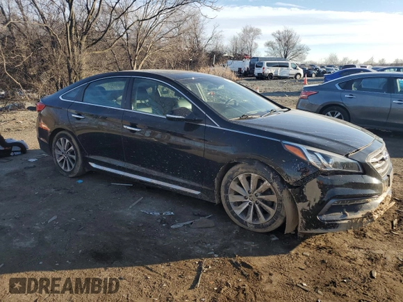 2017 Hyundai Sonata Sport with VIN 5NPE34AF1HH529303, listed as a Copart auction lot 46721245 with 81,428 mi miles and Salvage Title. Bid and sale history available at DreamBid. Image 4.
