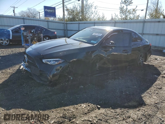 2022 Mercedes-Benz C 300 z VIN W1KAF4HBXNR048145, wystawiony jako Copart lot #49317815 z przebiegiem 54 809 mil mil oraz Szkoda całkowita • Salvage title. Historia ofert i sprzedaży dostępna na DreamBid. Obrazek 1.
