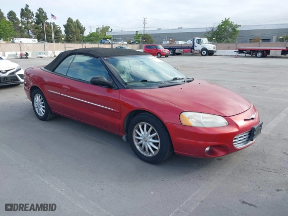 2002 Chrysler Sebring LXi with VIN 1C3EL55RX2N323080, listed as a IAAI auction lot 42021237 with 131,151 mi miles. Bid and sale history available at carsss.com. Image 1.