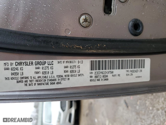2014 Dodge Challenger SXT with VIN 2C3CDYAG1EH107500, listed as a Copart auction lot 45192575 with 139,151 mi miles and Salvage Title. Bid and sale history available at carsss.com. Image 13.