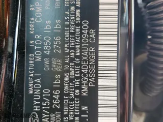 2010 Hyundai Genesis with VIN KMHGC4DEXAU109400, listed as a Copart auction lot 49729845 with 156,529 mi miles and Salvage Title. Bid and sale history available at carsss.com. Image 12.