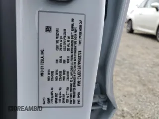2023 Tesla Model 3 с VIN 5YJ3E1EA7PF552774, выставлен на аукционе Copart как лот 59913565 с пробегом 25 406 миль миль и Списание • Salvage title. История ставок и продаж доступна на DreamBid. Изображение 12.