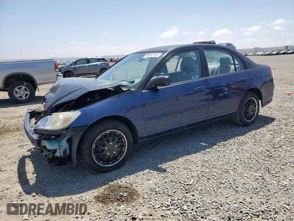 2004 Honda Civic LX with VIN 2HGES165X4H511954, listed as a Copart auction lot 56161185 with 184,496 mi miles and Salvage Title. Bid and sale history available at DreamBid. Image 1.