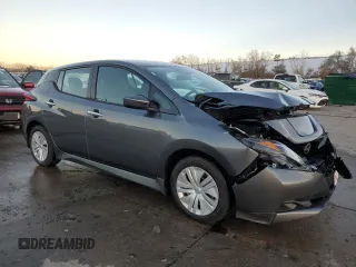 2025 Nissan LEAF S with VIN 1N4AZ1BVXSC562861, listed as a Copart auction lot 80108204 with 1,204 mi miles and Salvage Title. Bid and sale history available at carsss.com. Image 4.