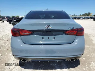 2024 Infiniti Q50 Red Sport 400 with VIN JN1FV7DP7RM660055, listed as a Copart auction lot 49555715 with 8,431 mi miles and Non repairable. Bid and sale history available at DreamBid. Image 6.