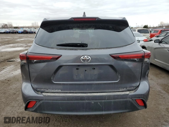 2024 Toyota Highlander LE with VIN 5TDKDRBHXRS549445, listed as a Copart auction lot 49870705 with 76,866 mi miles and Salvage title. Bid and sale history available at DreamBid. Image 6.