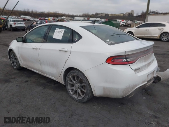 2013 Dodge Dart SXT with VIN 1C3CDFBA5DD106411, listed as a IAAI auction lot 41503268 with 185,047 mi miles. Bid and sale history available at carsss.com. Image 3.