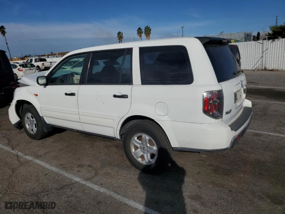 2007 Honda Pilot LX with VIN 5FNYF28177B014256, listed as a Copart auction lot 85744684 with 0 mi miles and Salvage Title. Bid and sale history available at carsss.com. Image 2.