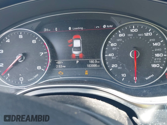 2012 Audi A6 3.0T Premium Plus with VIN WAUGGAFC3CN075992, listed as a IAAI auction lot 42036155 with 183,986 mi miles. Bid and sale history available at carsss.com. Image 7.