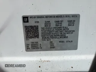 2020 GMC Terrain SLE with VIN 3GKALTEV2LL301902, listed as a Copart auction lot 47677615 with 117,068 mi miles and Salvage Title. Bid and sale history available at DreamBid. Image 13.