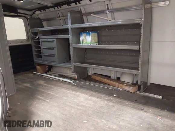 2017 Chevrolet Express Cargo Van with VIN 1GCWGBFF3H1186362, listed as a IAAI auction lot 41943220 with 163,229 mi miles. Bid and sale history available at carsss.com. Image 8.