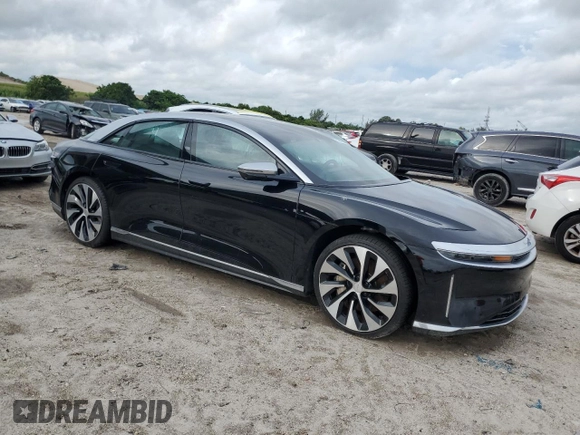 2022 Lucid Air Grand Touring z VIN 50EA1GBA6NA001280, wystawiony jako Copart lot #74004994 z przebiegiem Nie podano mil oraz Szkody całkowita. Historia ofert i sprzedaży dostępna na DreamBid. Obrazek 4.