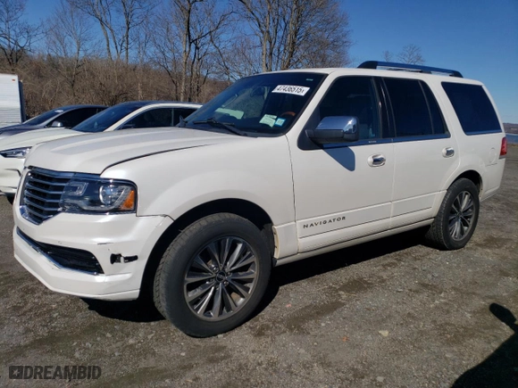 2015 Lincoln Navigator with VIN 5LMJJ2JT7FEJ14619, listed as a Copart auction lot 47436515 with 49,600 mi miles and Salvage Title. Bid and sale history available at carsss.com. Image 1.