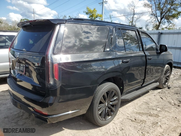 2021 Cadillac Escalade Sport with VIN 1GYS3FKLXMR273162, listed as a Copart auction lot 74604264 with 47,584 mi miles and Salvage Title. Bid and sale history available at carsss.com. Image 3.