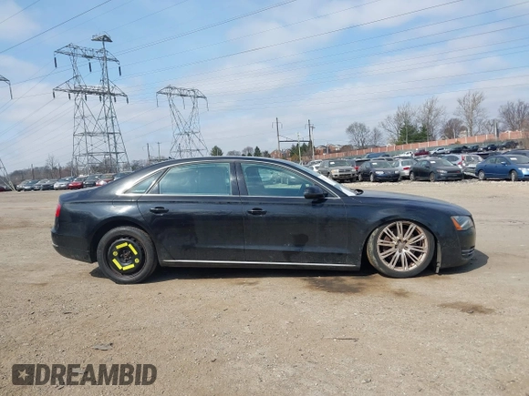 2012 Audi A8 L with VIN WAURVAFD7CN004673, listed as a IAAI auction lot 41768222 with 108,982 mi miles. Bid and sale history available at carsss.com. Image 14.
