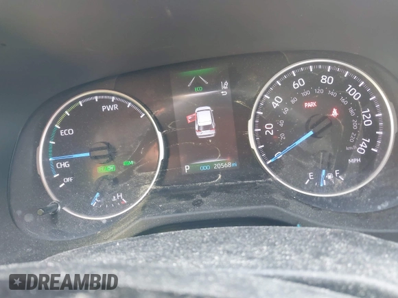 2019 Toyota RAV4 Hybrid XLE with VIN 2T3RWRFV0KW027727, listed as a IAAI auction lot 41881450 with 20,568 mi miles. Bid and sale history available at carsss.com. Image 7.