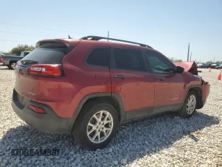 2016 Jeep Cherokee Sport with VIN 1C4PJMAB1GW238918, listed as a Copart auction lot 50257085 with 0 mi miles and Salvage Title. Bid and sale history available at carsss.com. Image 3.