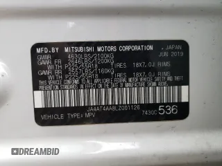 2020 Mitsubishi Eclipse Cross LE with VIN JA4AT4AA8LZ001126, listed as a Copart auction lot 51175744 with 76,296 mi miles and Salvage title. Bid and sale history available at DreamBid. Image 15.