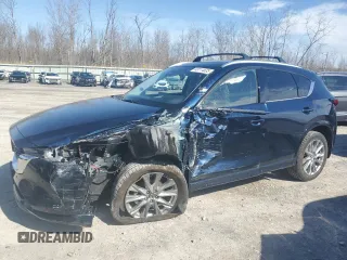 2025 Mazda CX-5 2.5 S Premium Plus Package with VIN JM3KFBEM9S0568966, listed as a Copart auction lot 49114635 with 7,235 mi miles and Salvage Title. Bid and sale history available at carsss.com. Image 1.