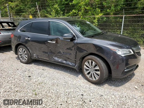 2014 Acura MDX Technology with VIN 5FRYD4H63EB005045, listed as a Copart auction lot 64413825 with 252,632 mi miles and Salvage title. Bid and sale history available at DreamBid. Image 4.