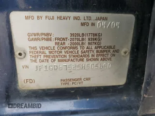 2005 Subaru Impreza Sedan (Natl) RS with VIN JF1GD67525H505690, listed as a Copart auction lot 50939075 with 174,613 mi miles and Salvage Title. Bid and sale history available at carsss.com. Image 14.