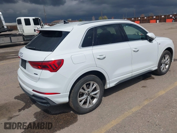 2023 Audi Q3 S line Premium with VIN WA1DECF30P1127433, listed as a IAAI auction lot 41969209 with 40,357 mi miles and . Bid and sale history available at DreamBid. Image 4.
