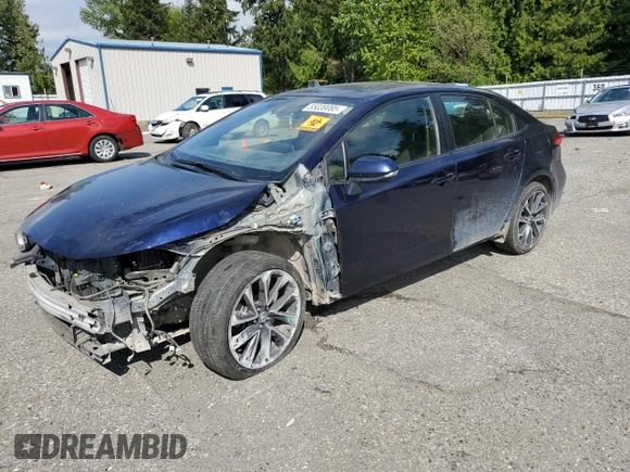 2020 Toyota Corolla SE with VIN JTDP4RCE3LJ004394, listed as a Copart auction lot 55039085 with 98,579 mi miles and Salvage Title. Bid and sale history available at DreamBid. Image 1.
