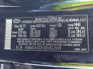 2024 Hyundai Tucson SE with VIN 5NMJA3DE1RH352929, listed as a IAAI auction lot 41566264 with 44,980 mi miles and . Bid and sale history available at DreamBid. Image 9.