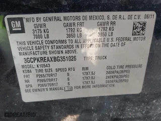 2011 Chevrolet Silverado 1500 LS with VIN 3GCPKREAXBG351026, listed as a IAAI auction lot 41682364 with 137,051 mi miles. Bid and sale history available at carsss.com. Image 9.