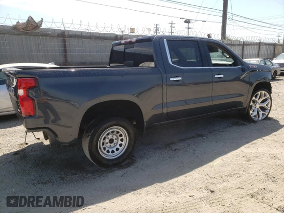 2020 Chevrolet Silverado 1500 LTZ with VIN 1GCUYGEL9LZ219724, listed as a Copart auction lot 66655174 with 47,087 mi miles and Salvage Title. Bid and sale history available at DreamBid. Image 3.