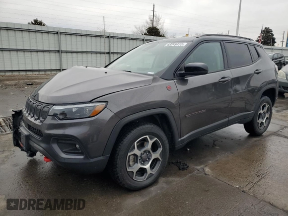 2022 Jeep Compass Trailhawk с VIN 3C4NJDDB4NT199957, выставлен на аукционе Copart как лот 48249455 с пробегом 29 657 миль миль и Списание • Salvage title. История ставок и продаж доступна на DreamBid. Изображение 1.