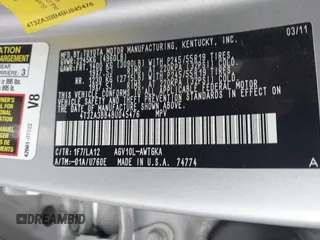2011 Toyota Venza with VIN 4T3ZA3BB4BU045476, listed as a IAAI auction lot 42186161 with 135,932 mi miles and . Bid and sale history available at DreamBid. Image 9.