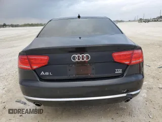 2014 Audi A8 3.0L TDI with VIN WAURMAFD8EN000802, listed as a Copart auction lot 41594755 with 131,171 mi miles and Salvage title. Bid and sale history available at DreamBid. Image 6.