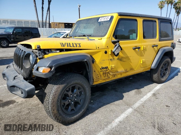 2020 Jeep Wrangler Unlimited Sport S с VIN 1C4HJXDG1LW189677, выставлен на аукционе Copart как лот 62716145 с пробегом 69 624 миль миль и Списание • Salvage title. История ставок и продаж доступна на DreamBid. Изображение 1.