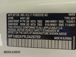 2020 Porsche Cayenne S z VIN WP1AB2AY9LDA28759, wystawiony jako IAAI lot #41832815 z przebiegiem Nie podano mil oraz . Historia ofert i sprzedaży dostępna na DreamBid. Obrazek 9.