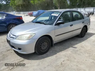 2005 Honda Civic VP with VIN 2HGES16375H577121, listed as a Copart auction lot 51727755 with 204,304 mi miles and Salvage Title. Bid and sale history available at DreamBid. Image 1.