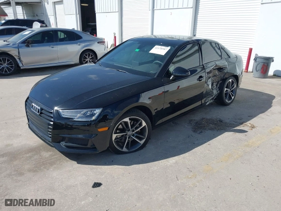 2019 Audi A4 Premium with VIN WAUGMAF41KN018335, listed as a IAAI auction lot 41570587 with 22,795 mi miles. Bid and sale history available at carsss.com. Image 17.