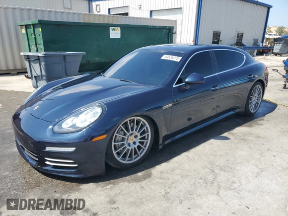 2014 Porsche Panamera 4S Executive with VIN WP0BB2A76EL064169, listed as a Copart auction lot 54538275 with 54,235 mi miles and Salvage Title. Bid and sale history available at DreamBid. Image 1.