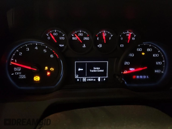 2022 Chevrolet Silverado 1500 Custom Trail Boss with VIN 3GCPDCEK6NG532726, listed as a Copart auction lot 43527885 with 21,634 mi miles and Salvage Title. Bid and sale history available at carsss.com. Image 9.