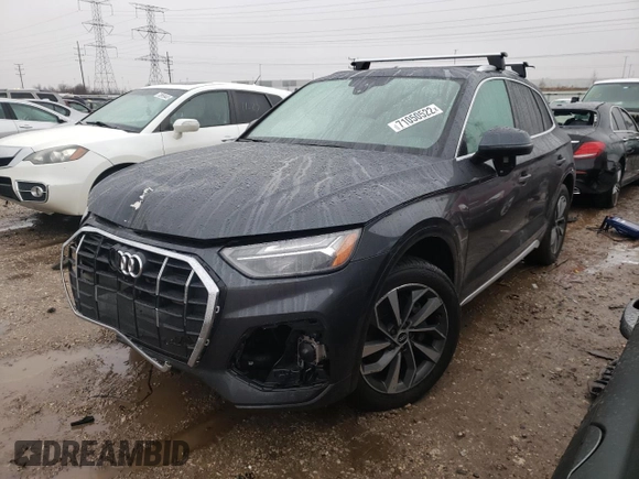 2021 Audi Q5 Premium Plus with VIN WA1BAAFY6M2025207, listed as a Copart auction lot 71050522 with 25,831 mi miles and . Bid and sale history available at DreamBid. Image 1.